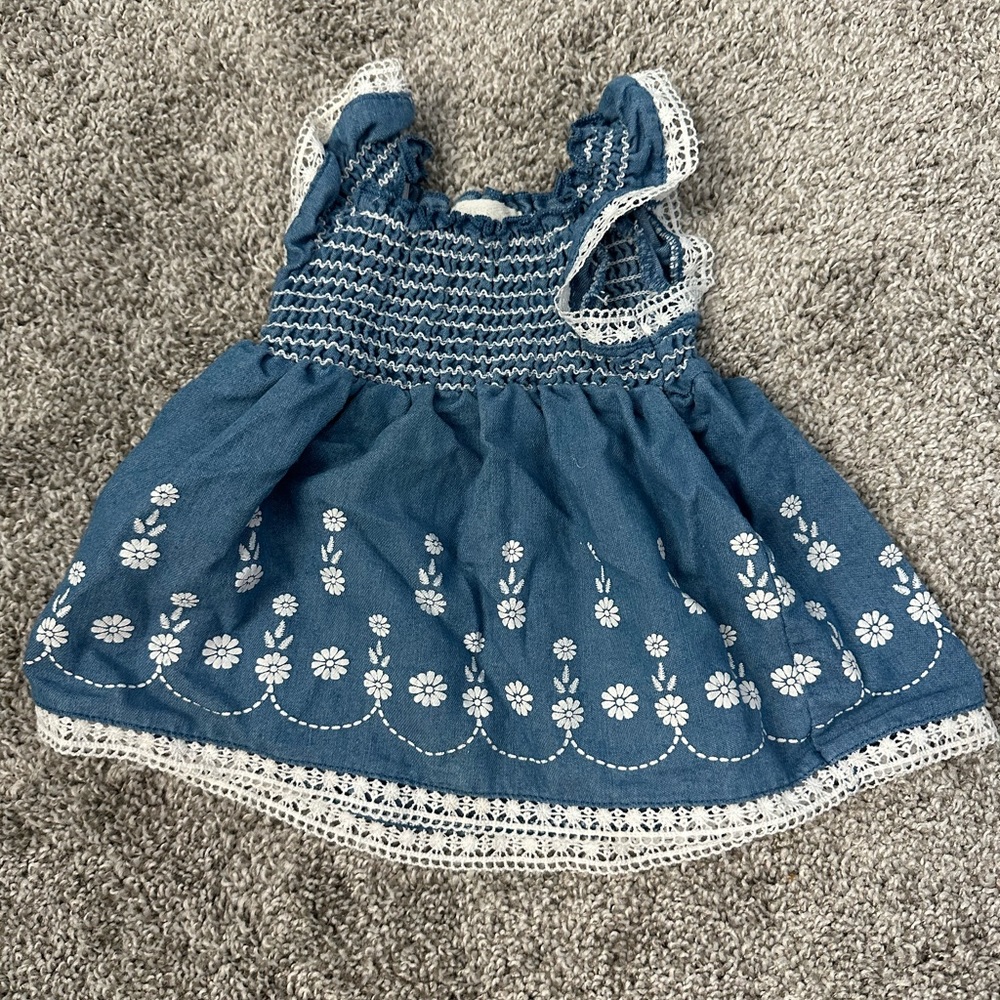 Blue Floral Baby Dress